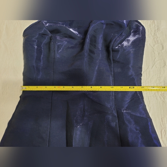 Gunne Sax Jessica McClintock Blue Sparkle Sleeveless Rhinestone Gown Formal Prom - Picture 10 of 10